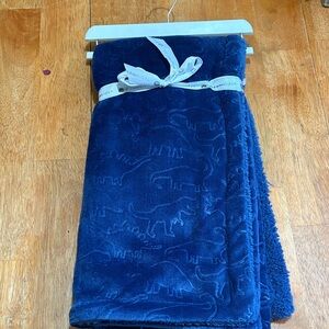 NWT blue kids blanket with dinosaur print